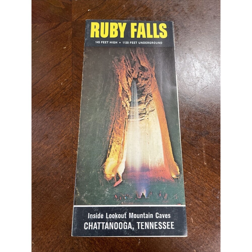 Vintage 1970s Travel Brochure Ruby Falls Lookout Mountain Caves Chattanooga TN